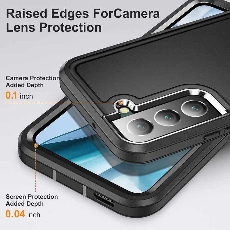 Fucozan for Samsung Galaxy S22 Plus Case with Kickstand Case 3-Layer Military Grade Protective Case Cover Silicone Rugged Shockproof for Galaxy S22 Plus Phone Case Black+Black - Image 5